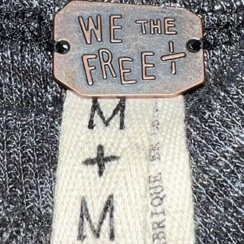 We the Free Turtleneck Split‎ Back Long Sleeve Knit Shirt Gray Size Medium